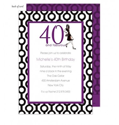 40th Birthday Invitations, 40 and Fabulous, Bonnie Marucs